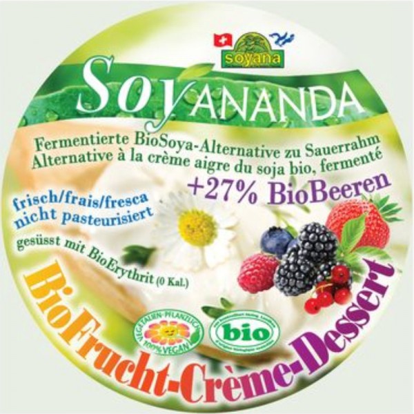 Soyananda Frucht-Crème-Dessert Beeren Bio, 200g - Soyana