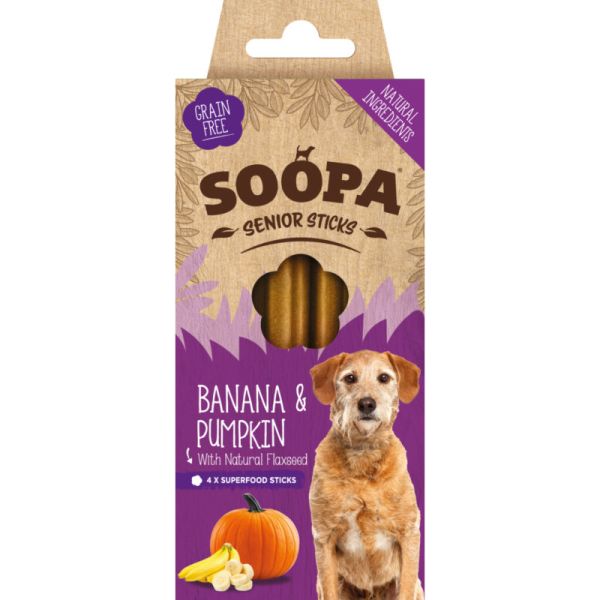 Senior Sticks Banana & Peanut Butter, 100g - Soopa