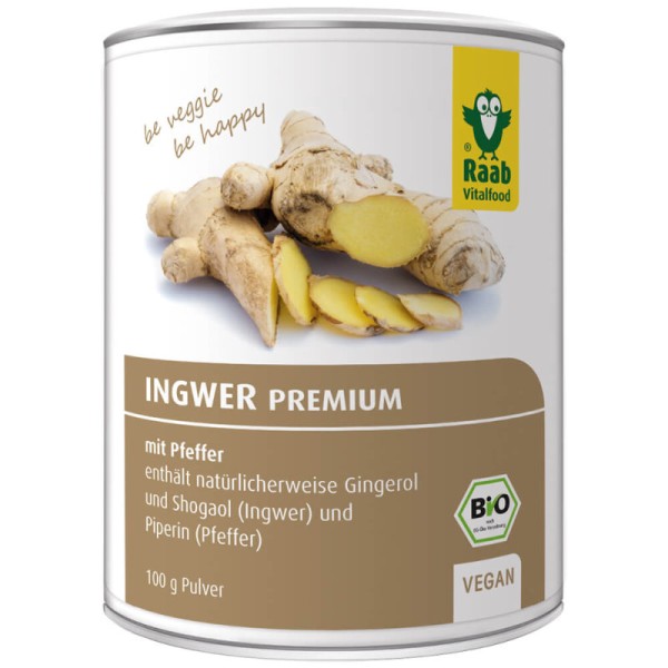 Ingwer Pulver Premium mit Pfeffer Bio, 100g - Raab