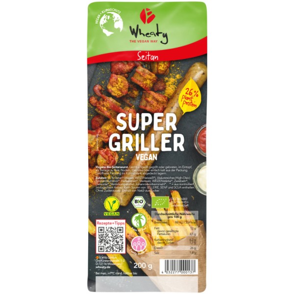 Super Griller Vegan Bio, 200g - Wheaty