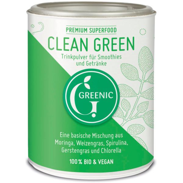 Clean Green Superfood Trinkpulver für Smoothies & Getränke Bio, 100g - Greenic