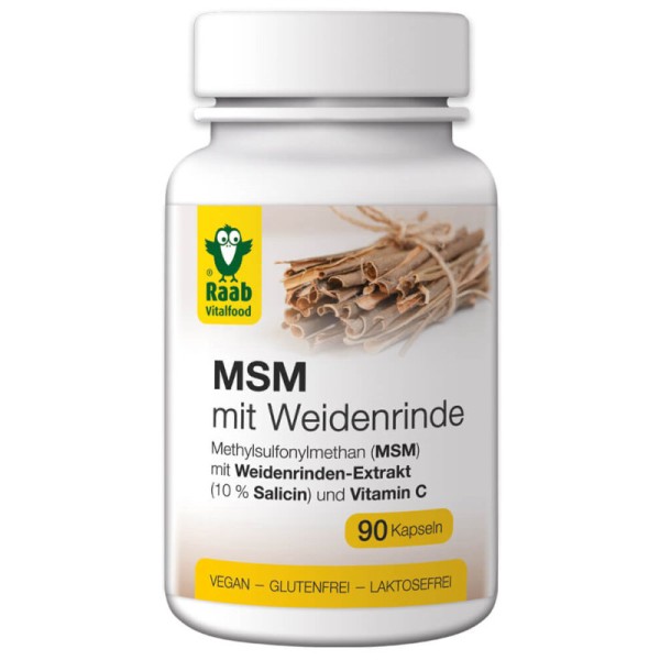 MSM mit Weidenrinde und Vitamin C, 90 Kapseln - Raab