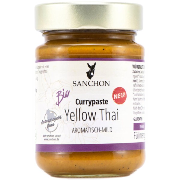 Currypaste Yellow Thai aromatisch-mild Bio, 190g - Sanchon