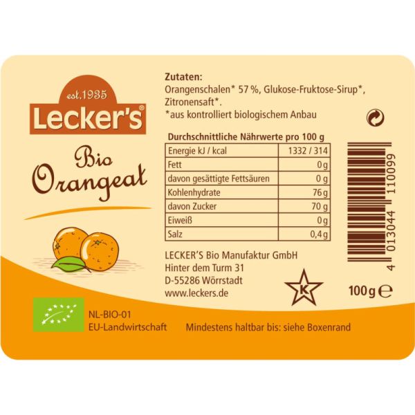 Orangeat Bio, 100g - Lecker's