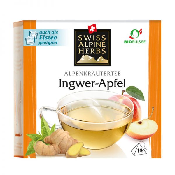 Ingwer-Apfel Tee Bio, 14x2g - Swiss Alpine Herbs