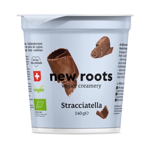 Pflanzliche Alternative zu Stracciatella Joghurt Bio, 140g - New Roots