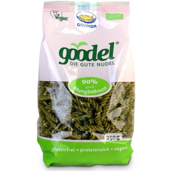 goodel 90% grüne Mungbohnen Fusilli Bio, 250g - Govinda