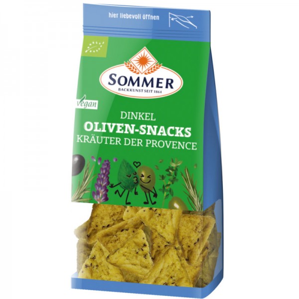 Kräuter der Provence Dinkel Oliven-Snack Bio, 150g - Sommer