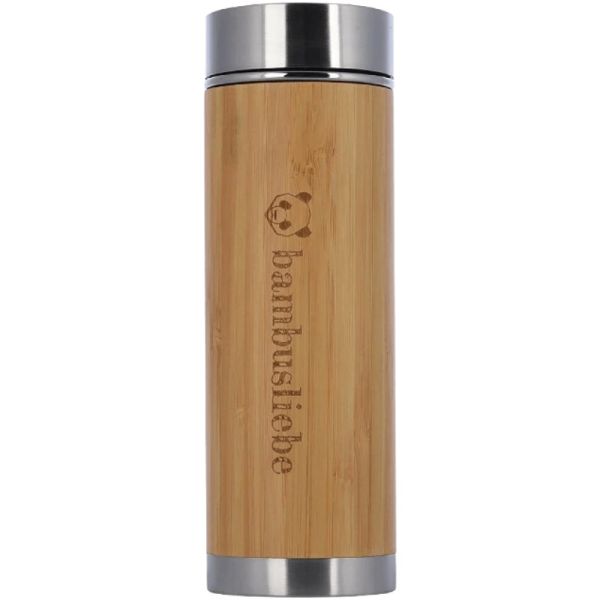 Thermosflasche aus Edelstahl und Bambus inkl. Teesieb 500ml, 1 Stück - bambusliebe