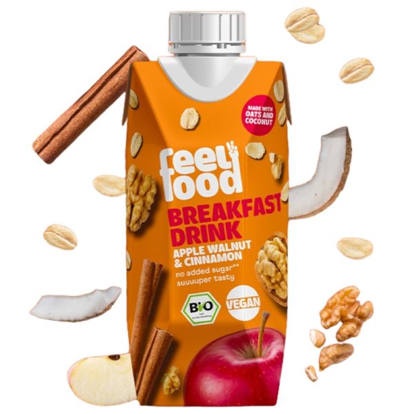 Breakfast Drink Apple Walnut & Cinnamon Bio, 330ml - feelfood