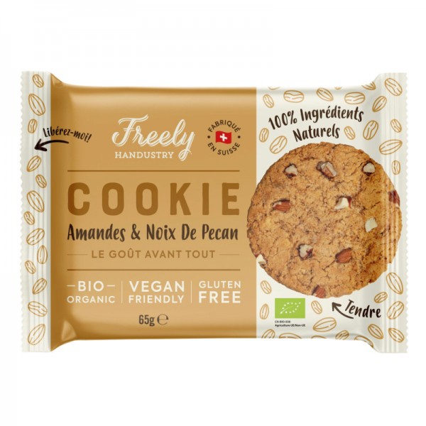 Cookie mit Mandel & Pekanuss Bio, 65g - Freely Handustry