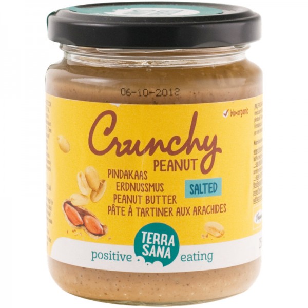 Erdnussmus Crunchy mit Himalayasalz 100% Bio, 250g - TerraSana