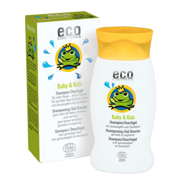 Baby & Kids Shampoo/Duschgel mit Granatapfel & Sanddorn ohne Tränen, 200ml - eco cosmetics