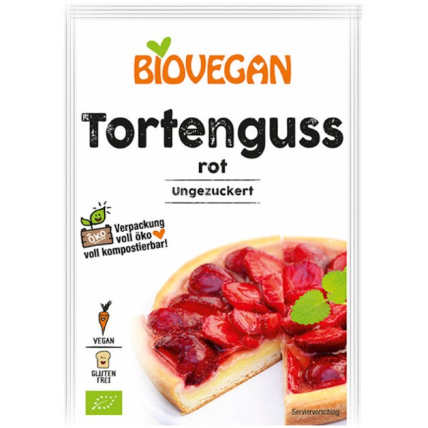 Tortenguss rot ungezuckert Bio, 2 x 7g - Biovegan