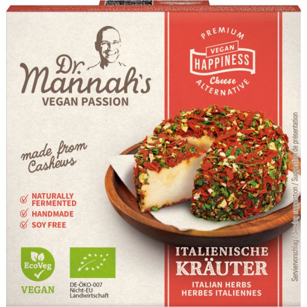 Gereifte Käse Alternative Italienische Kräuter Bio, 100g - Dr. Mannah's