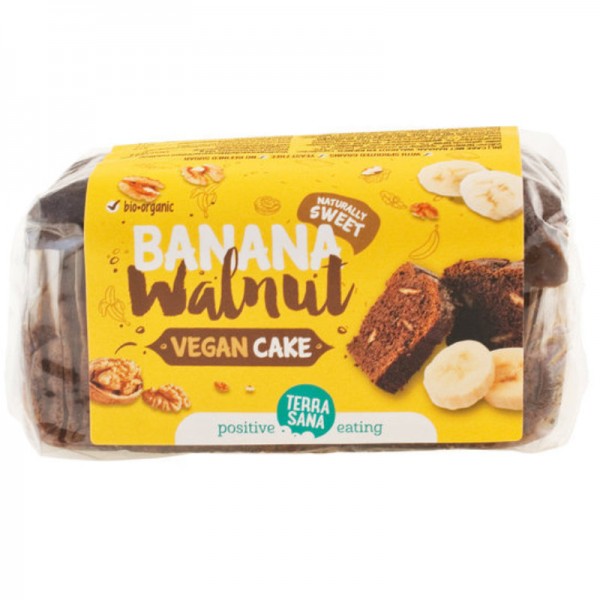 Vegan Cake Banana Walnut Bio, 350g - TerraSana