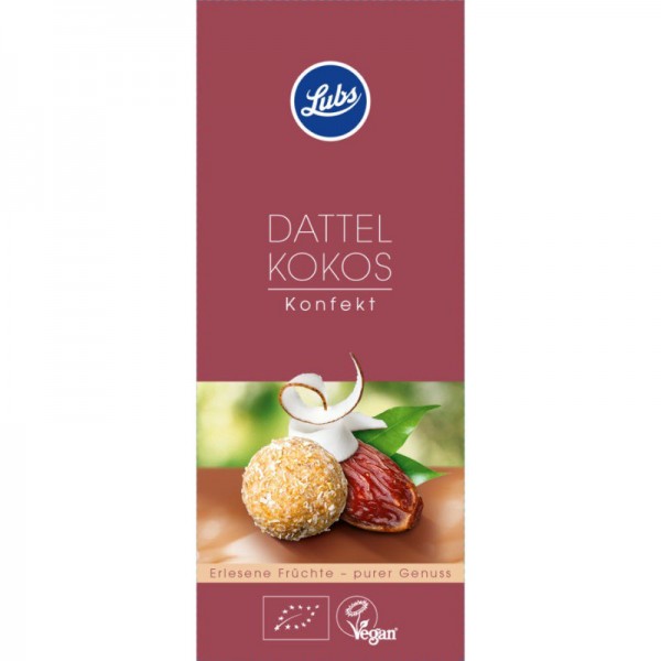 Dattel-Kokos-Konfekt Bio, 100g - Lubs