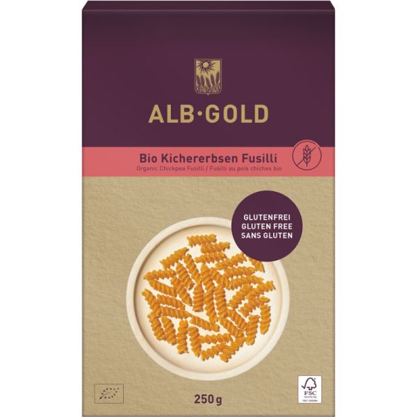 Kichererbsen Fusilli Bio, 250g - Alb-Gold