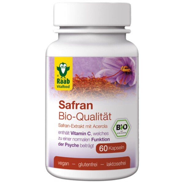 Safran-Extrakt mit Vitamin C Bio, 60 Kapseln - Raab