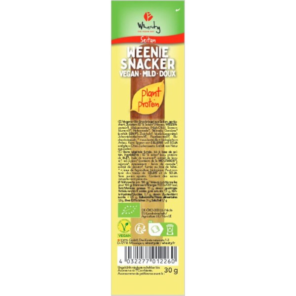Weenie Snacker mild Bio, 30g - Wheaty