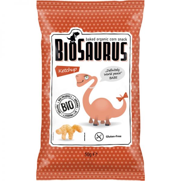 BioSaurus Mais Chips Ketchup Bio, 50g - McLloyd´s