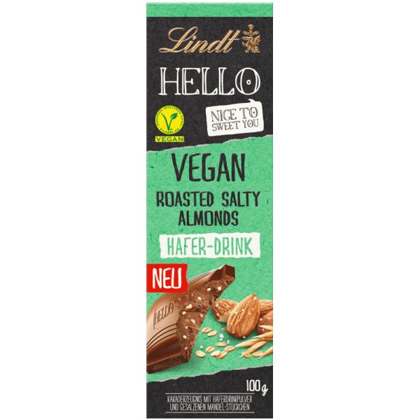 Hello Vegan Roasted Salty Almonds mit Hafer-Drink, 100g - Lindt