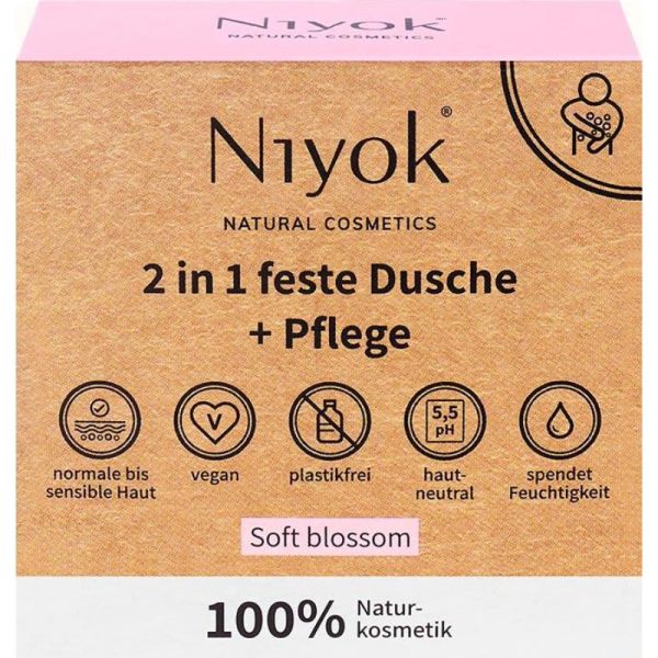 Soft Blossom 2 in 1 feste Dusche & Pflege, 80g - Niyok