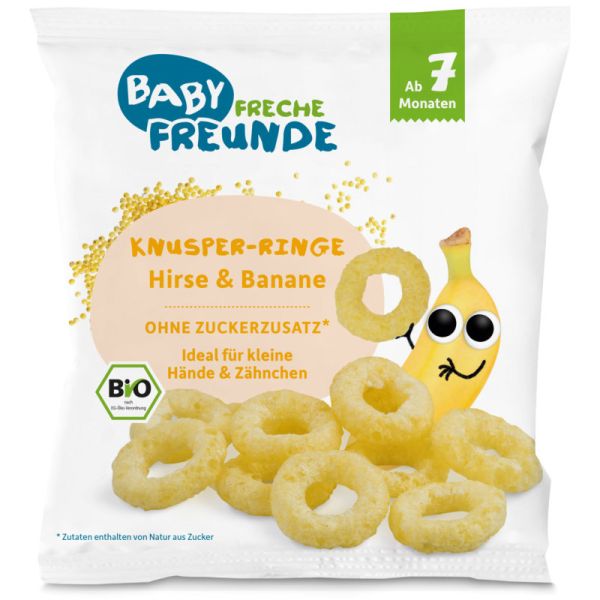 Knusper-Ringe Hirse & Banane Bio, 20g - Freche Freunde