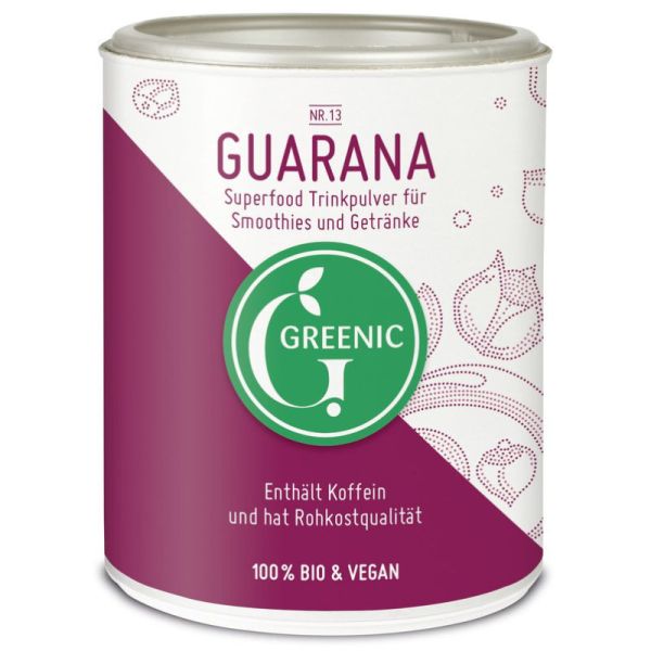  Guarana Trinkpulver für Smoothies & Getränke Bio, 130g - Greenic 