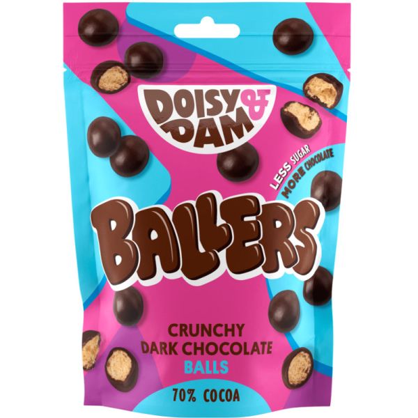 Ballers Dark Chocolate Crunchy Balls, 75g - Doisy & Dam