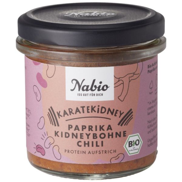 Karatekidney Paprika Kidneybohne Chili Protein Aufstrich Bio, 140g - Nabio