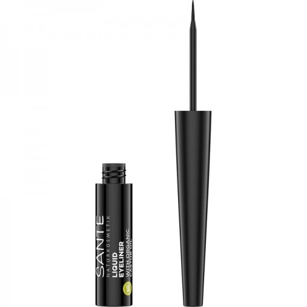 Liquid Eyeliner 01 Black with Organic Castor Oil, 3.5ml - Sante