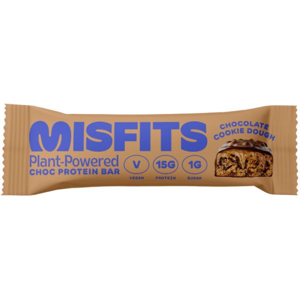 Plant-Powered Chocolate Cookie Dough Protein Bar, 45g - Misfits