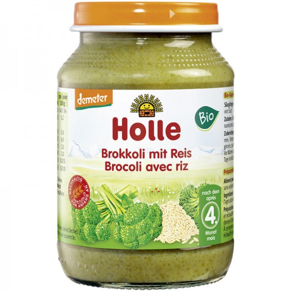Brokkoli mit Reis Gemüsegläschen Bio, 190g - Holle
