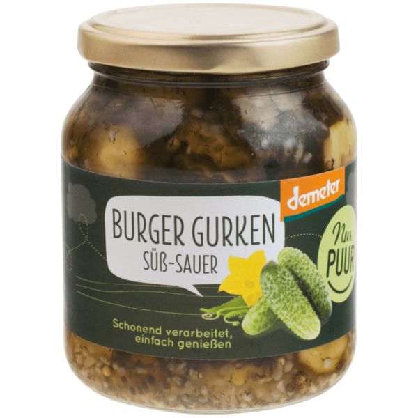 Burger Gurken süss-sauer Demeter, 350g - Nur PUUR