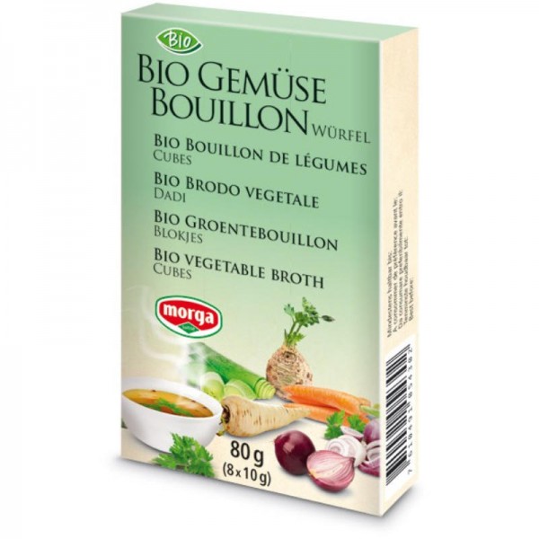 Gemüse Bouillon Würfel 8 Stück Bio, 80g - Morga