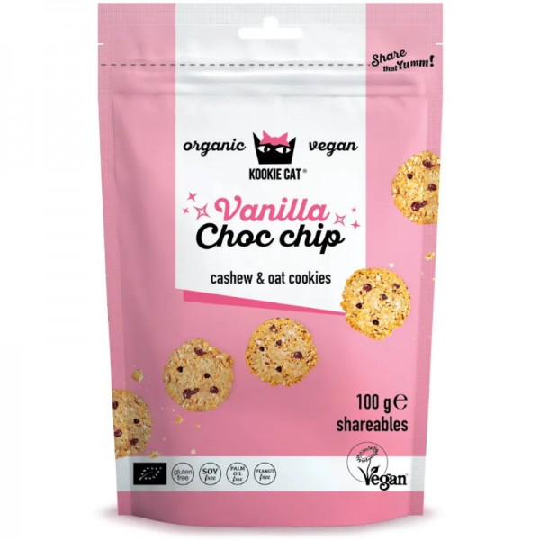 Vanilla Choc Chip Cookies Bio, 100g - Kookie Cat