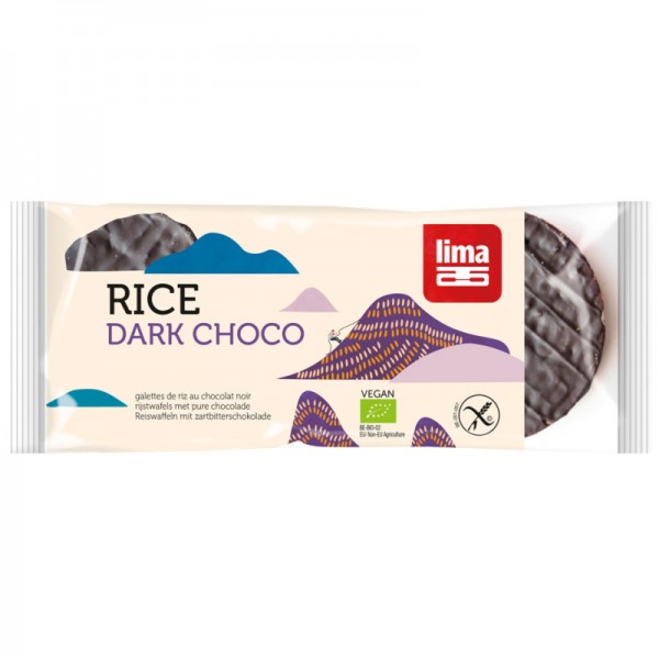 Reiswaffeln mit Zartbitterschokolade Bio, 100g - Lima