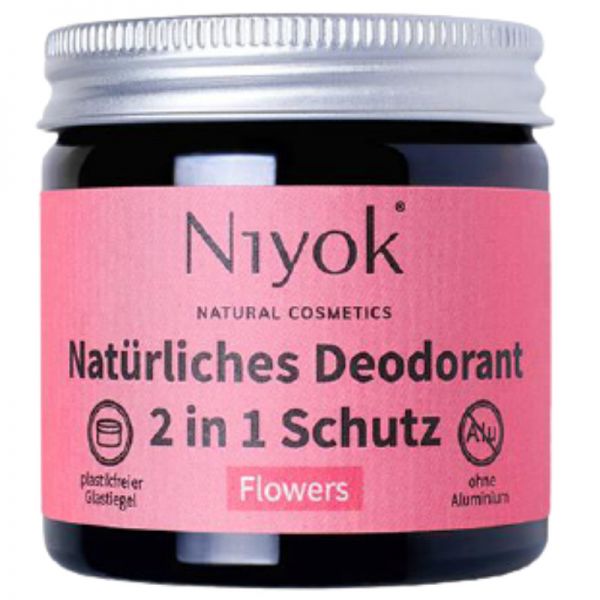 Flowers Natürliches Deodorant 2 in 1 Schutz, 40ml - Niyok
