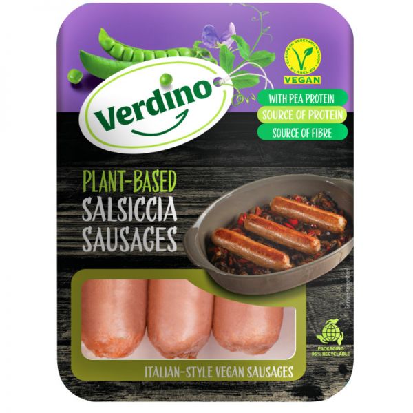Plant-Based Salsiccia Sausages with Pea Protein, 200g - Verdino