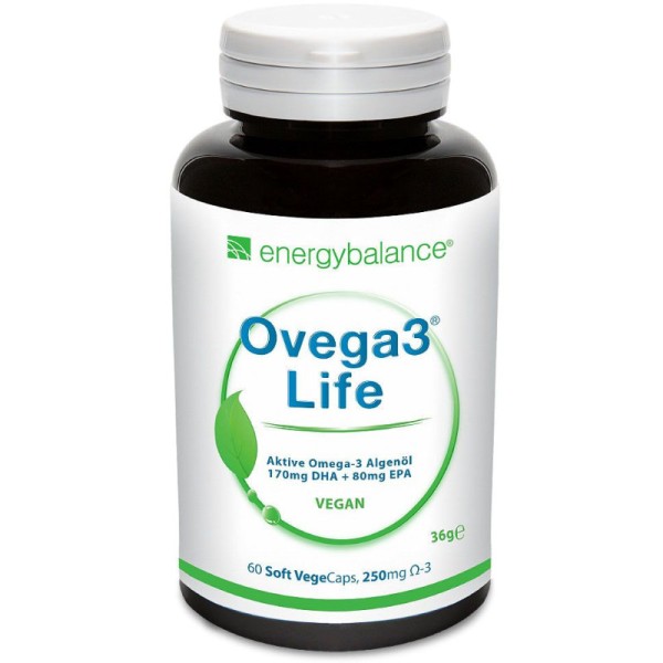 Ovega3 life DHA+EPA Algenöl 250mg, 60 VegeCaps - Energybalance