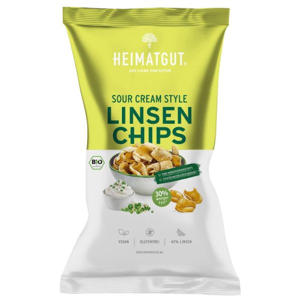 Linsen Chips Sour Cream Style Bio, 75g - Heimatgut