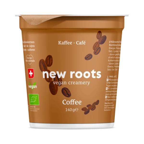 Pflanzliche Alternative zu Kaffee Joghurt Bio, 140g - New Roots