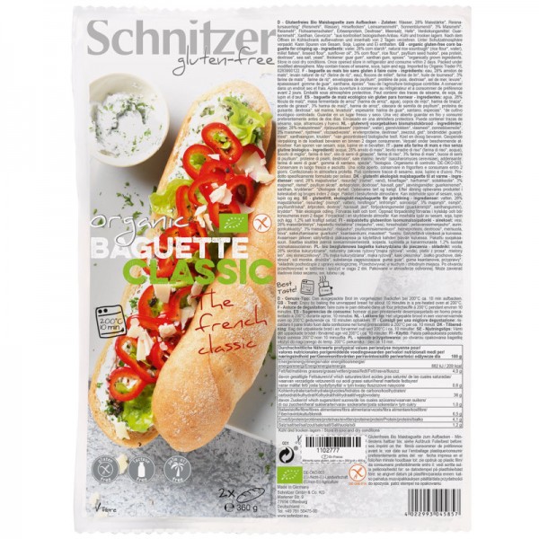 Baguette Classic Aufbackbrote 2 Stück Bio, 360g - Schnitzer
