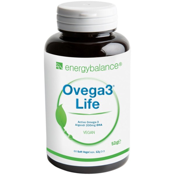 Ovega3 Life Active Omega-3 Algenöl 200mg DHA, 60 Soft Vegecaps - Energybalance