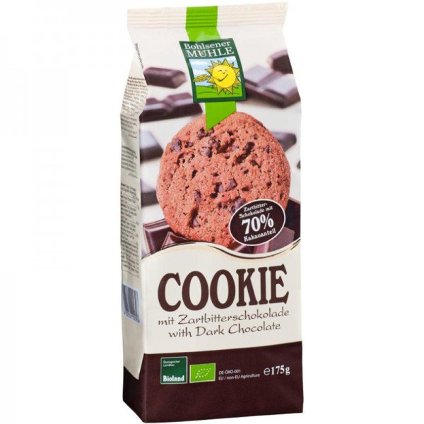 Cookie mit Zartbitterschokolade Bio, 175g - Bohlsener Mühle