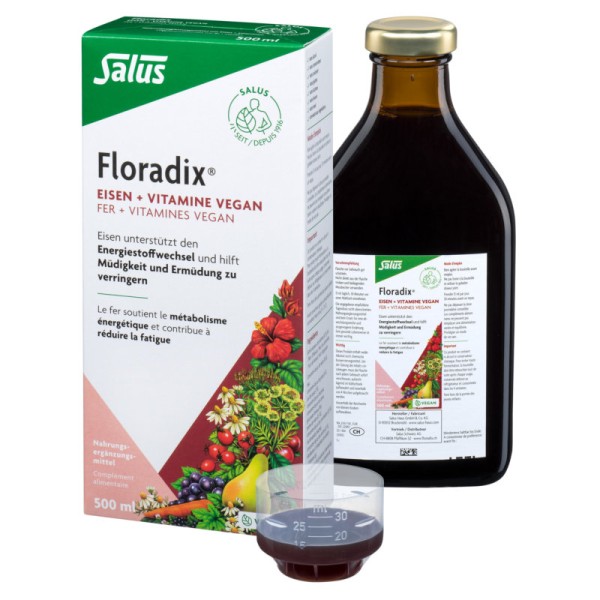 Floradix Eisen + Vitamine Vegan, 500ml - Salus