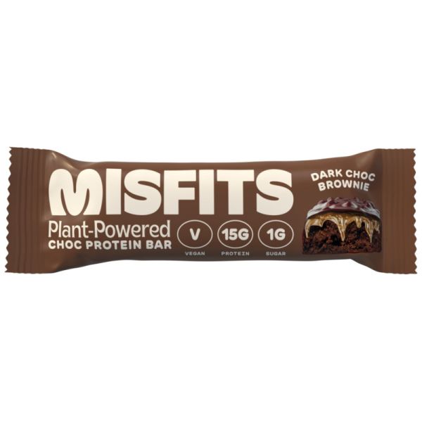 Plant-Powered Chocolate Brownie Protein Bar, 45g - Misfits