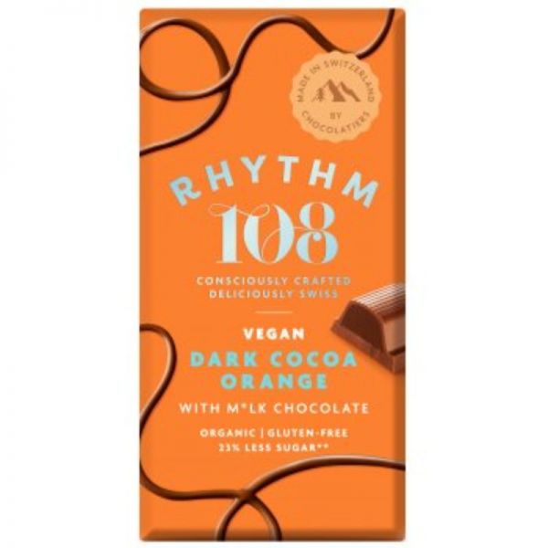 Vegan Dark Cocoa Orange Bio, 100g - Rhythm 108