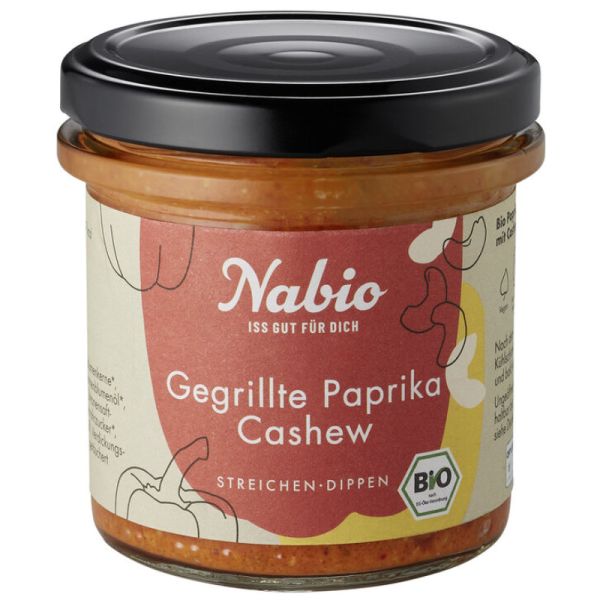 Gegrillte Paprika Cashew Streichen-Dippen Bio, 135g - Nabio
